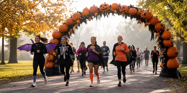 Costumed runners at a fall race in Salt Lake City